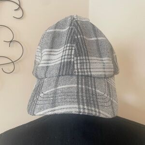 Grey Plaid Baseball Cap Brand New